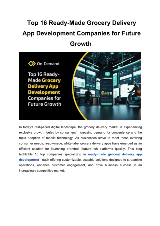 Top 16 Grocery App Development Companies for Future Growth