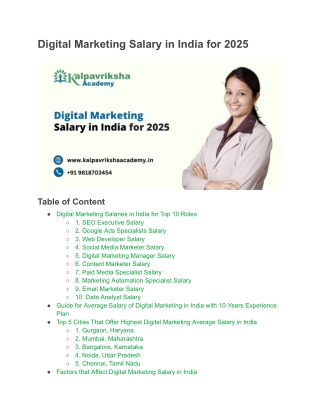 Digital Marketing Salary in India – Role-Wise Breakdown