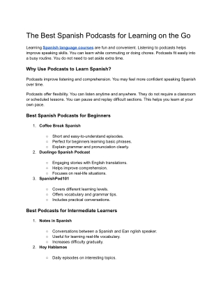 SIFIL- The Best Spanish Podcasts for Learning on the Go