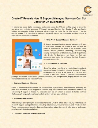 IT Support Managed Services