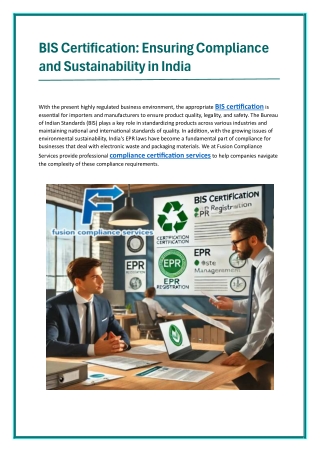 BIS Certification_Ensuring Compliance and Sustainability in India