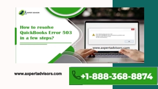 QuickBooks Error 503: How to Resolve It Easily
