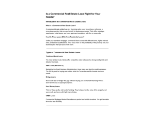 Is a Commercial Real Estate Loan Right for Your Needs
