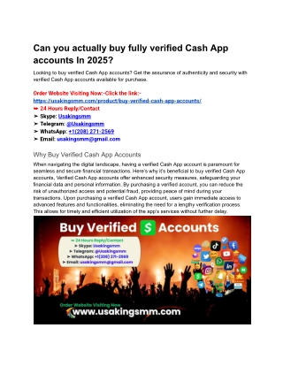 Can you actually buy fully verified Cash App accounts In 2025