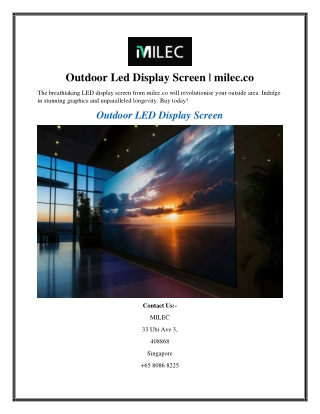 Outdoor Led Display Screen milec.co