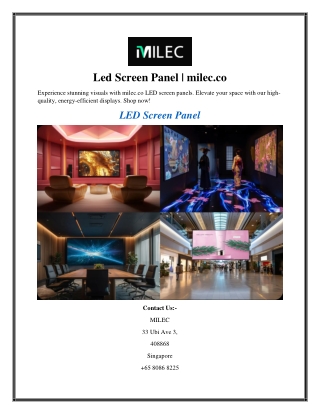 Led Screen Panel  milec.co