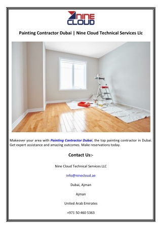 Painting Contractor Dubai  Nine Cloud Technical Services Llc