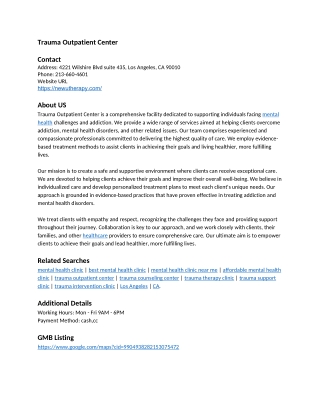 Trauma Outpatient Center