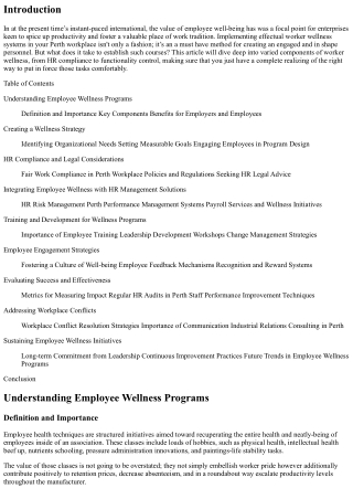 Implementing Successful Employee Wellness Programs in Your Perth Workplace