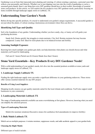 Stone Yard Essentials—Key Products Every DIY Gardener Needs!