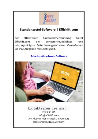 Stundenzettel-Software  Effishift.com