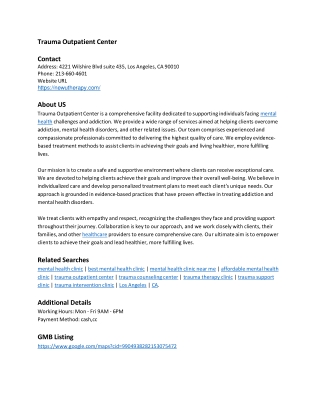 Trauma Outpatient Center