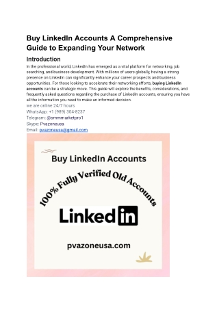 Buy LinkedIn Accounts