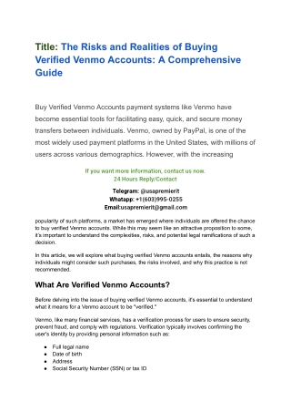 Buy Verified Venmo Accounts