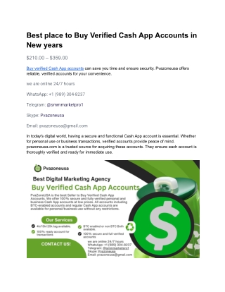 Best place to Buy Verified Cash App Accounts in New years