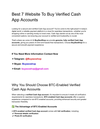 Best 7 Website To Buy Verified Cash App Accounts