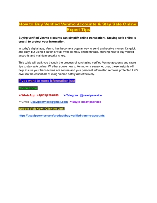 How to Buy Verified Venmo Accounts & Stay Safe Online_ Expert Tips