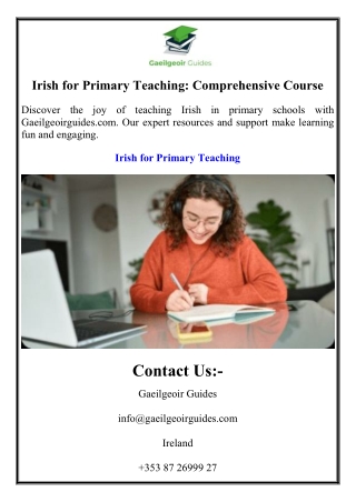 Irish for Primary Teaching: Comprehensive Course