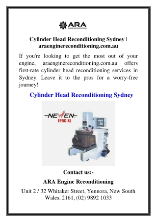 Cylinder Head Reconditioning Sydney  araenginereconditioning.com.au