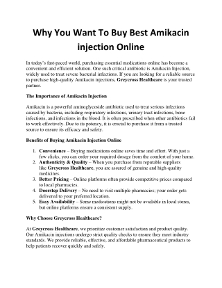 Why You Want To Buy Best Amikacin injection Online