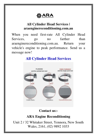 All Cylinder Head Services  araenginereconditioning.com.au