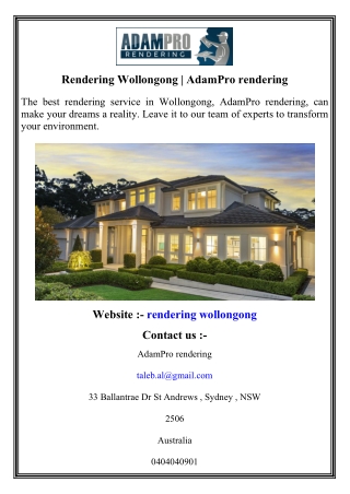 Rendering Wollongong  AdamPro rendering