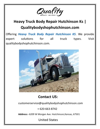 Heavy Truck Body Repair Hutchinson Ks  Qualitybodyshophutchinson