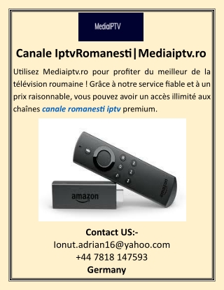 Canale Iptv Romanesti Mediaiptv.ro