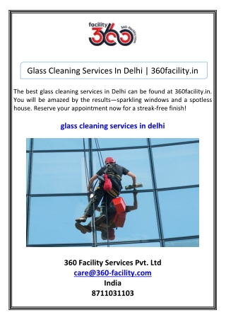 Glass Cleaning Services In Delhi 360facility.in