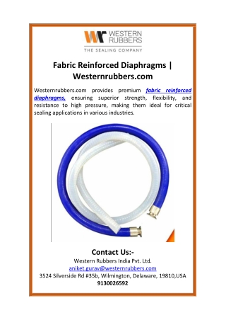 Fabric Reinforced Diaphragms | Westernrubbers.com