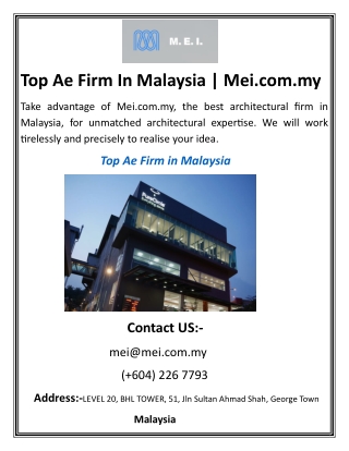 Top Ae Firm In Malaysia Mei.com.my
