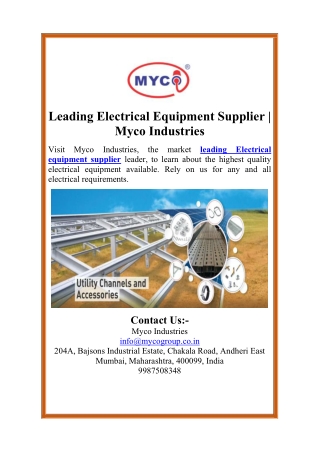 Leading Electrical Equipment Supplier | Myco Industries