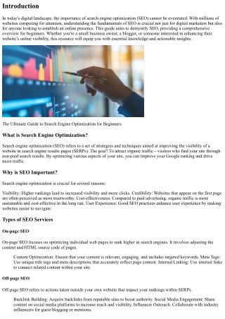 The Ultimate Guide to Search Engine Optimization for Beginners