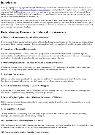 A Complete Guide to Understanding E-commerce Technical Requirements