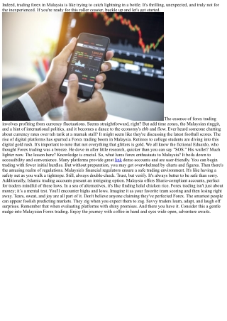 A Unique Forex Trading Experience in Malaysia