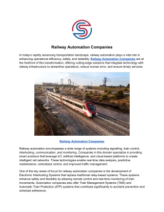 Railway Automation Companies