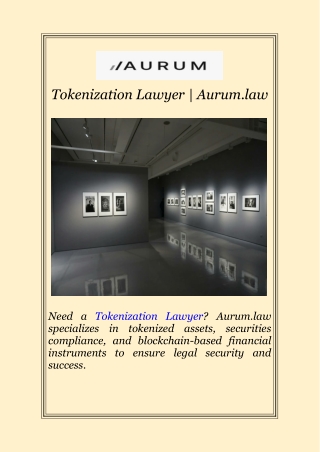 Tokenization Lawyer | Aurum.law