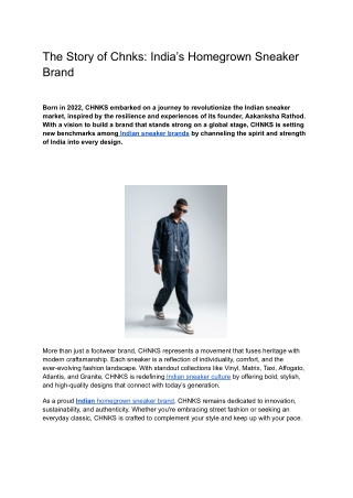 The Story of Chnks_ India’s Homegrown Sneaker Brand