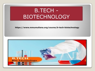 B.TECH - BIOTECHNOLOGY