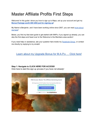 Master Affiliate Profits First Steps