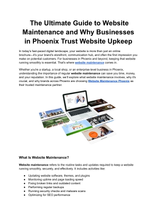 The Ultimate Guide to Website Maintenance and Why Businesses in Phoenix Trust Website Upkeep