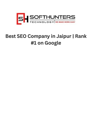 Best SEO Company in Jaipur  Rank #1 on Google