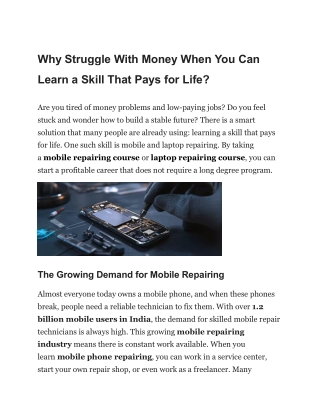 Why Struggle With Money When You Can Learn a Skill That Pays for Life