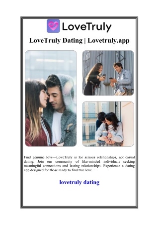 LoveTruly Dating | Lovetruly.app
