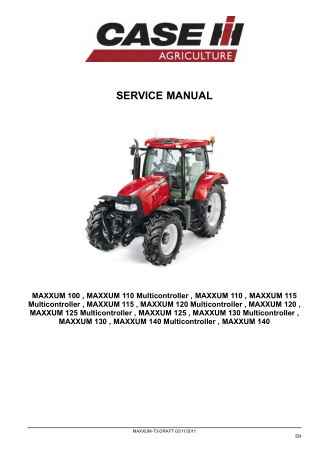 CASE IH MAXXUM 140 TRACTOR Service Repair Manual Instant Download
