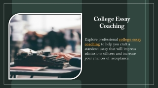 College Essay Coaching