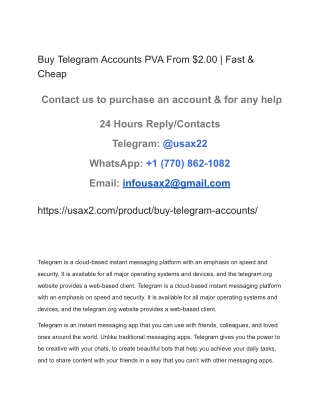 Why Should You Buy Telegram Accounts?