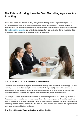 The Future of Hiring How the Best Recruiting Agencies Are Adapting