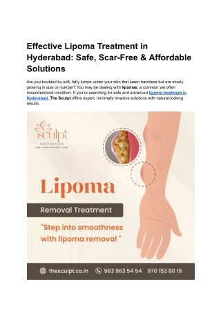 Effective Lipoma Treatment in Hyderabad_ Safe, Scar-Free & Affordable Solutions