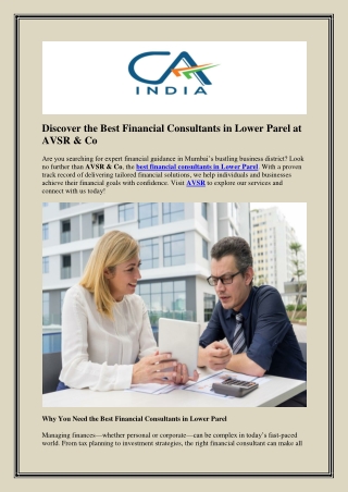 Best Financial Consultants in Lower Parel
